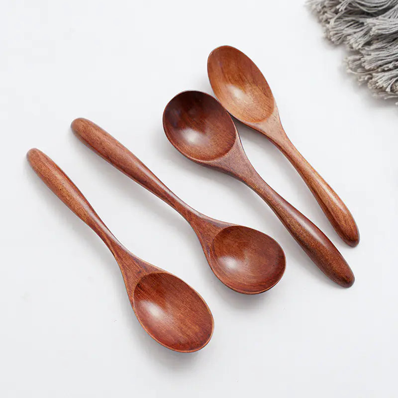 Japanese Wooden Mixing Spoon Set for Honey and Coffee