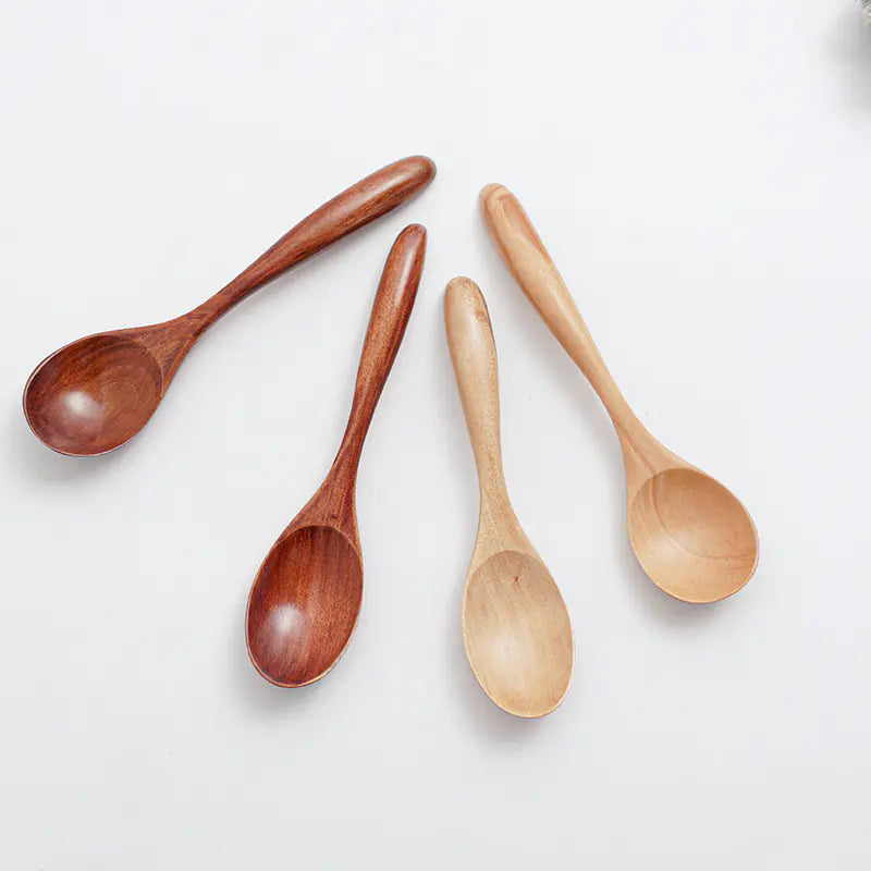 Japanese Wooden Mixing Spoon Set for Honey and Coffee